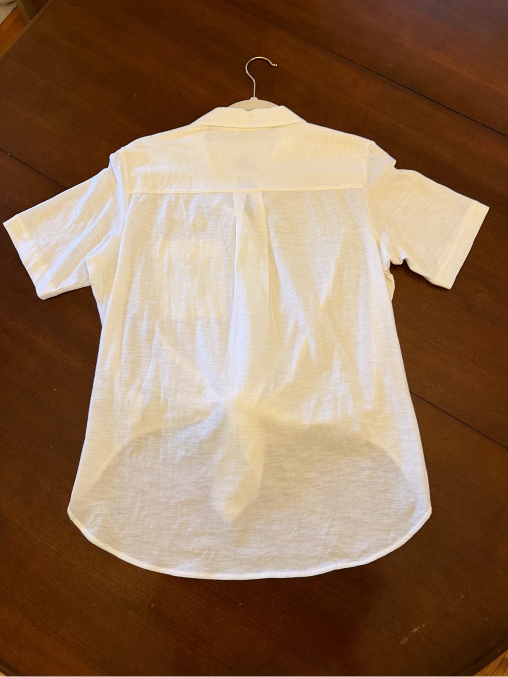 Theory 100% Cotton White Short Sleeve Tie Front Button Down Shirt Size M - Picture 5 of 7